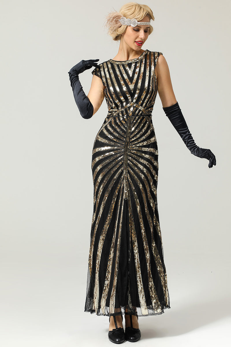 Boat Neck Sequin 1920s Gatsby Flapper ...
